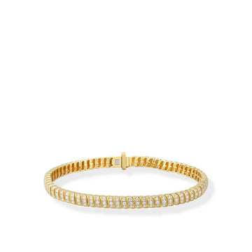 Thin Half Diamond Gold Braid Bracelet