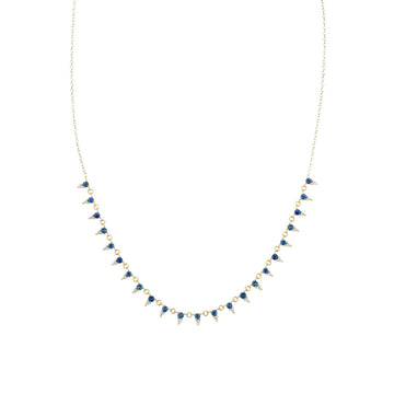 Collar de dos piedras de zafiro y diamantes 