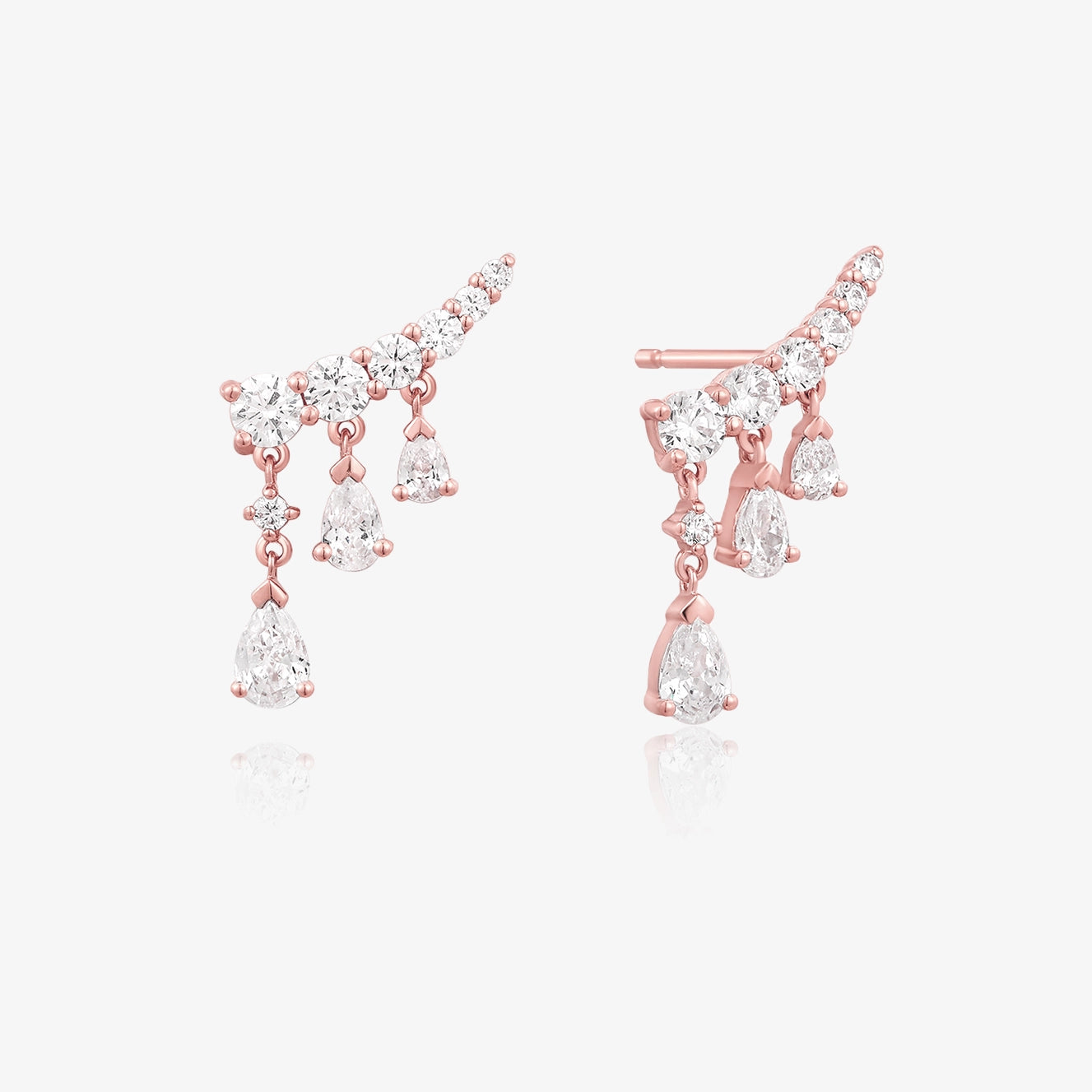 Lab Graduated Pear Dangle Piercing