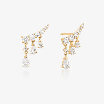 Lab Graduated Pear Dangle Piercing