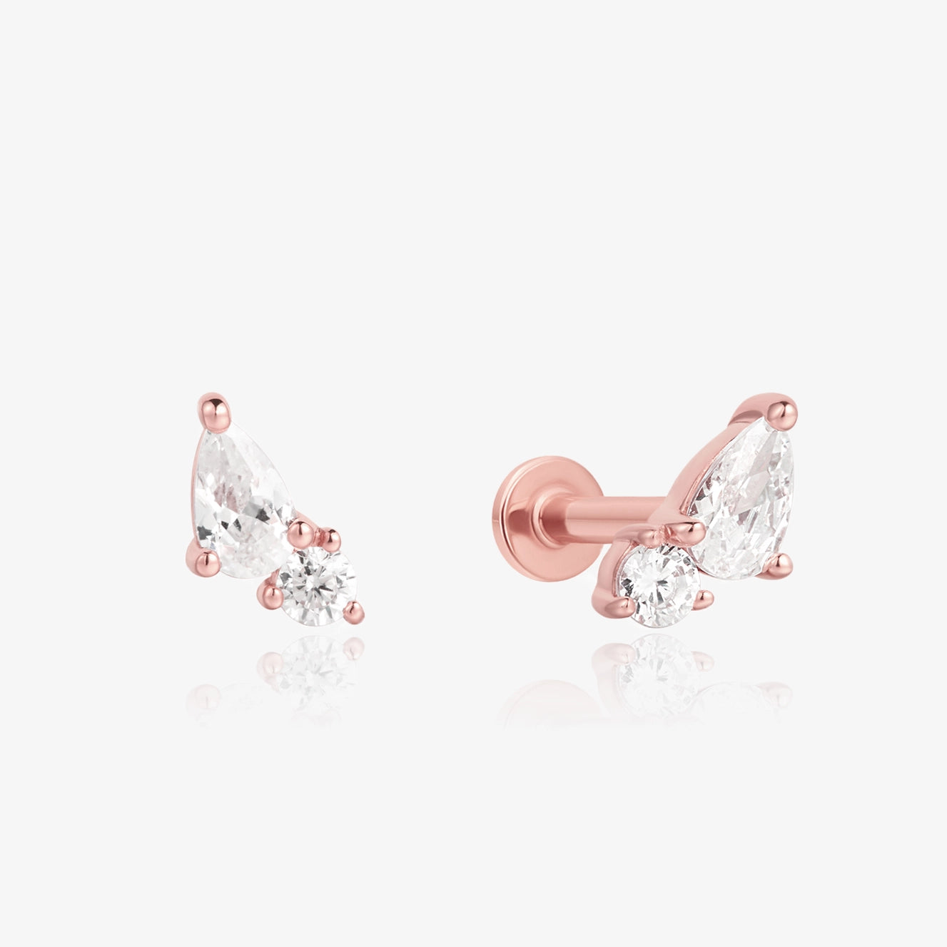 Lab Toi et Moi Flat Back Piercing