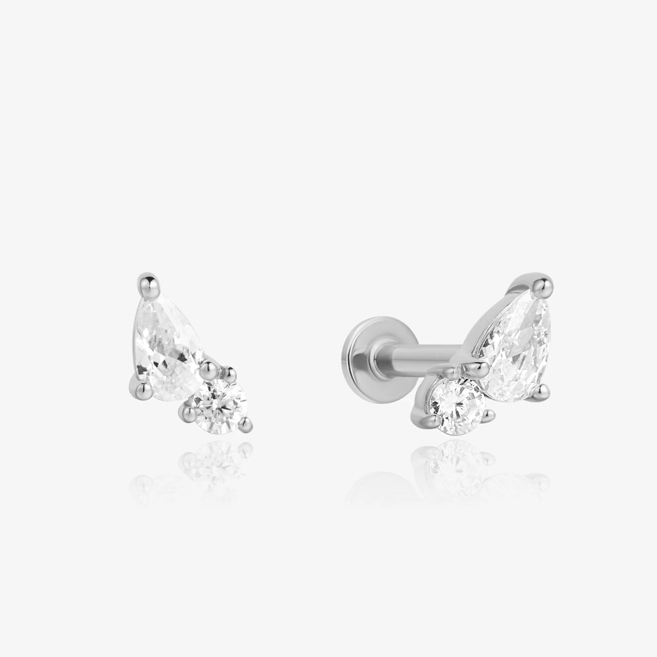Lab Toi et Moi Flat Back Piercing