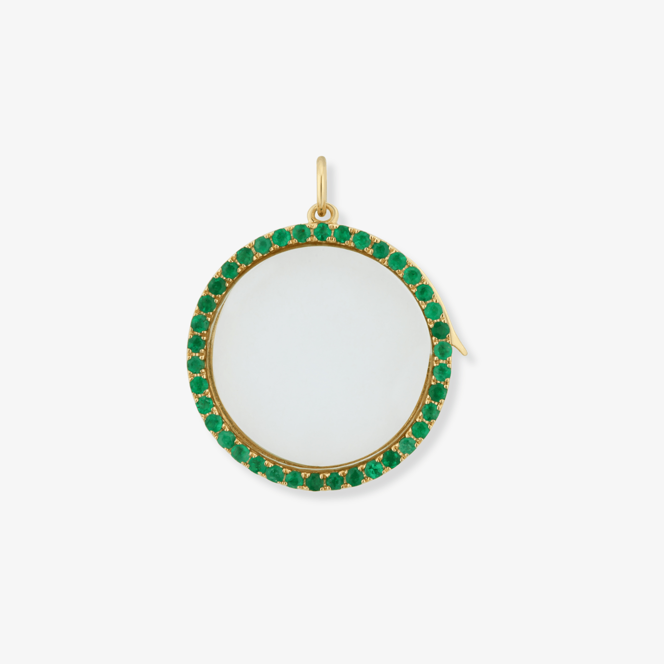 Small Gemstone Circle Locket Charm