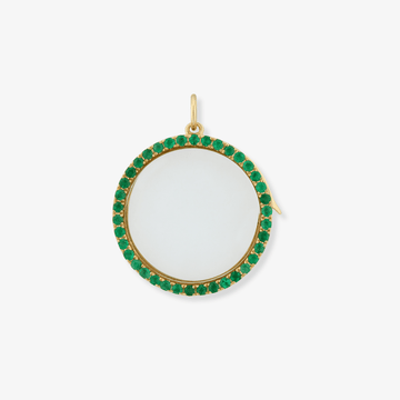 Small Gemstone Circle Locket Charm