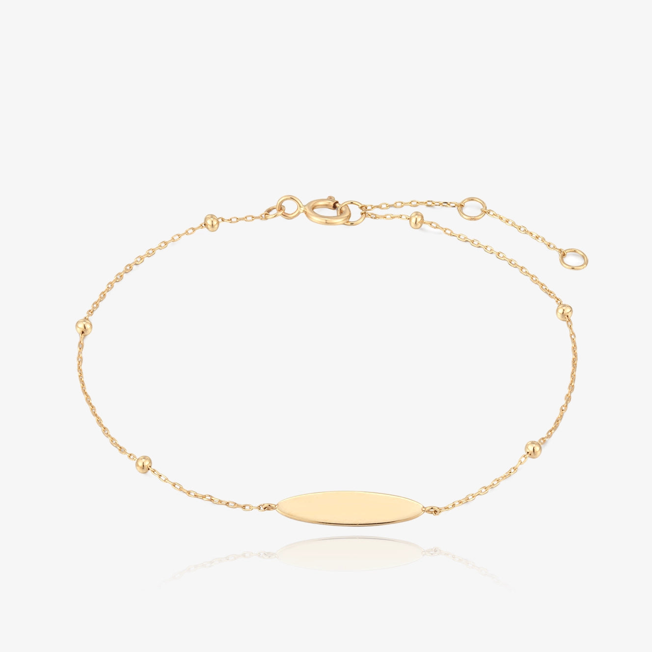 Oval ID Beaded Bracelet