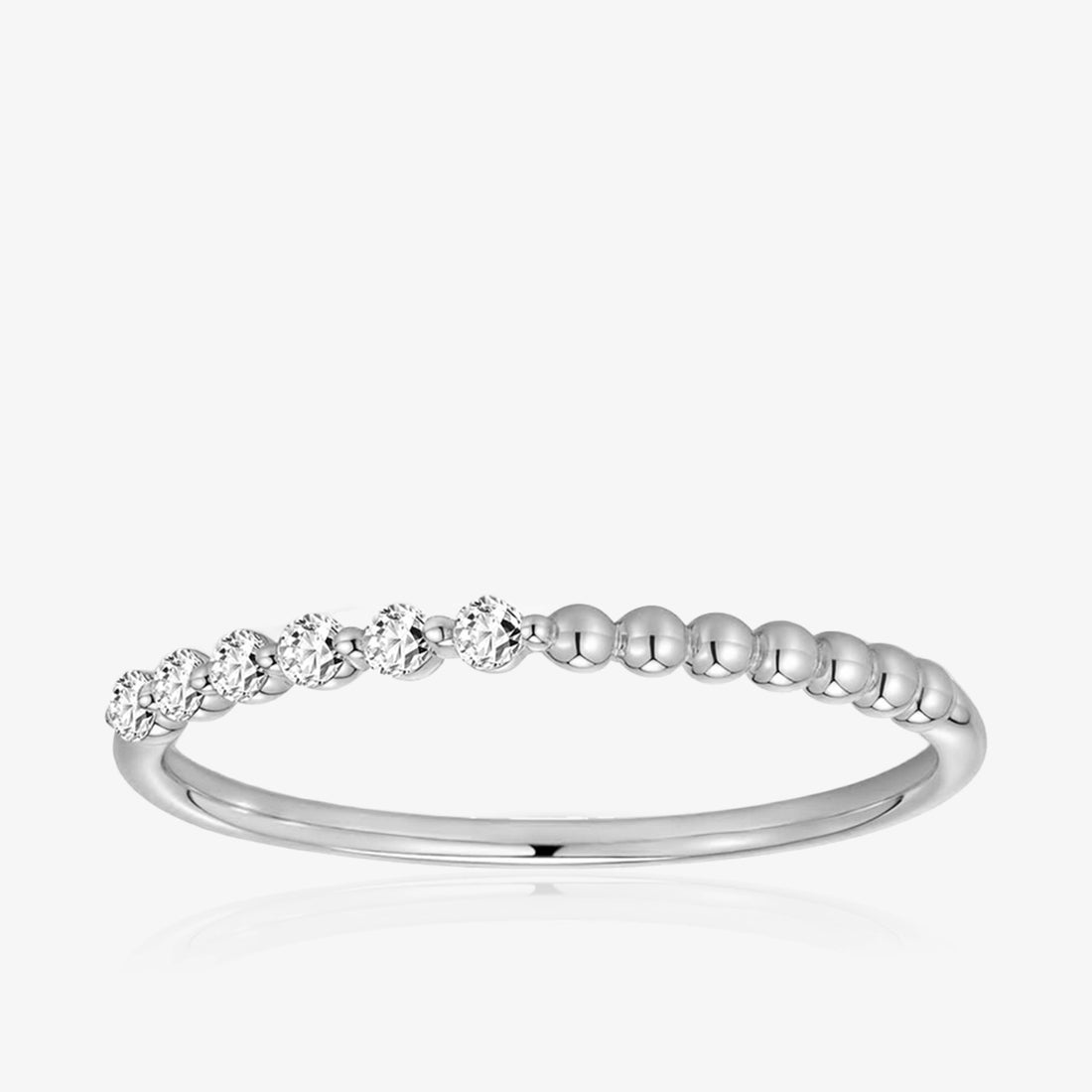 Lab Diamond and Beaded Band Ring