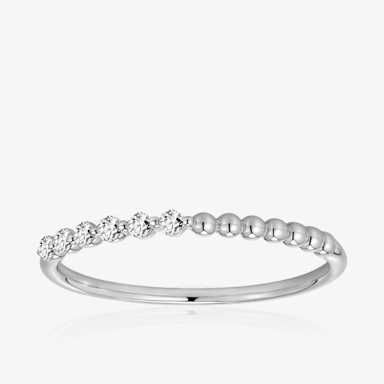 Lab Diamond and Beaded Band Ring