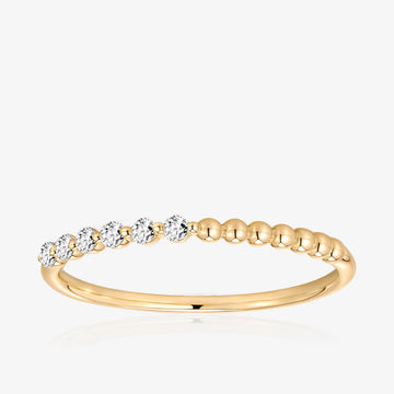 Lab Diamond and Beaded Band Ring