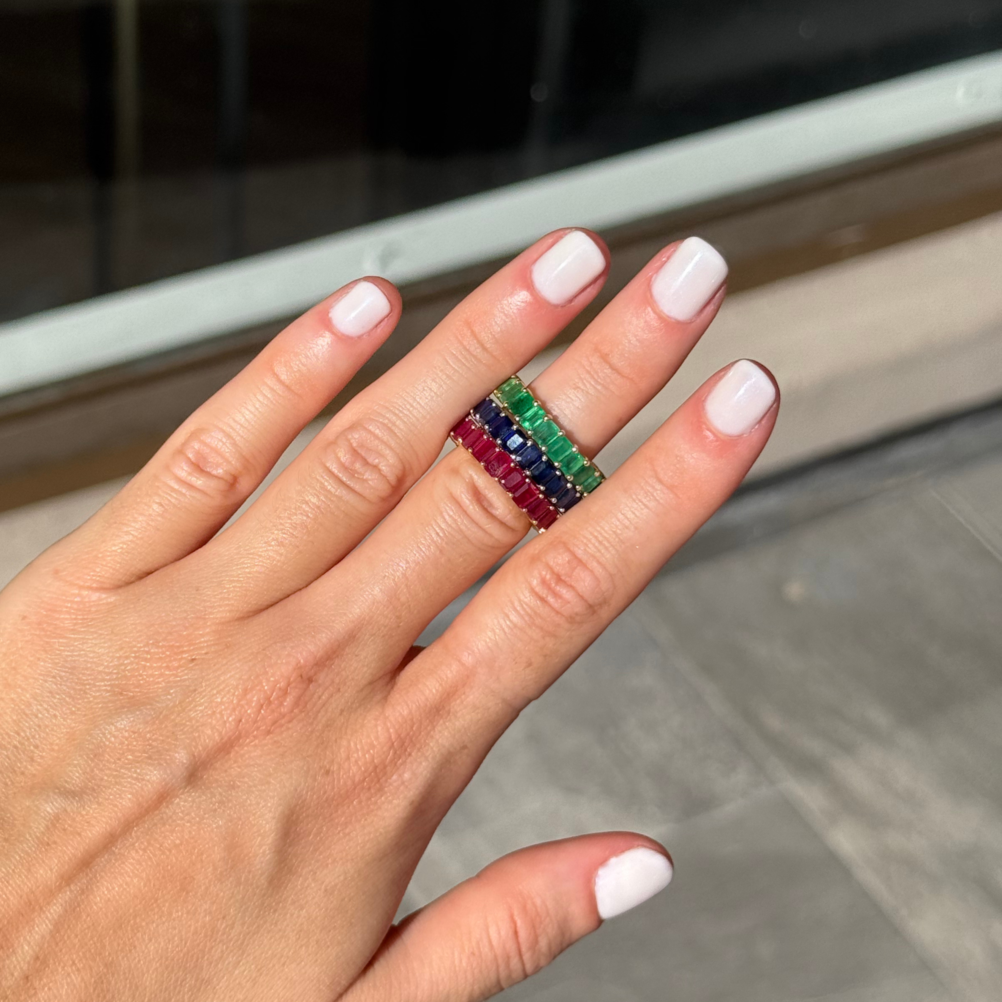 Gemstone and Diamond Eternity Ring