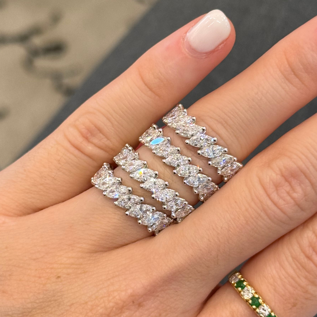 Lab Marquise Diamond Eternity Ring