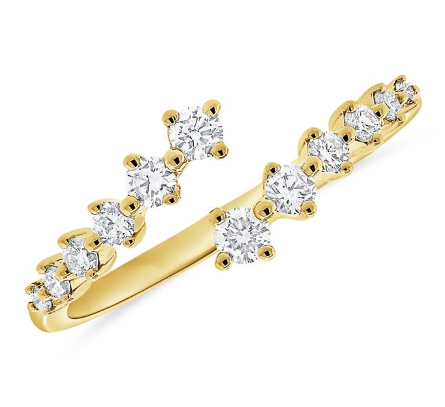 Graduated Wrap Diamond Pinky Ring