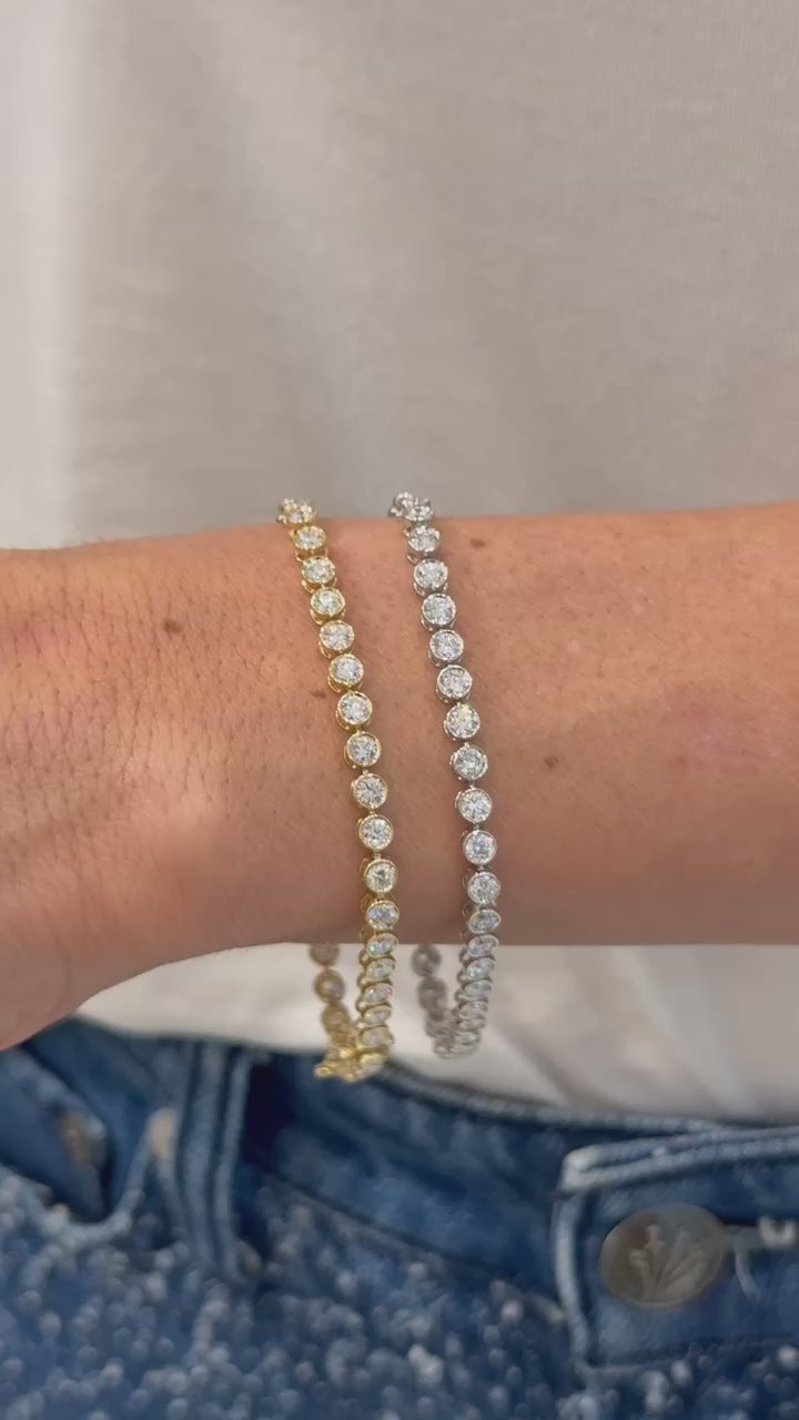 Lab Bezel Tennis Bracelet