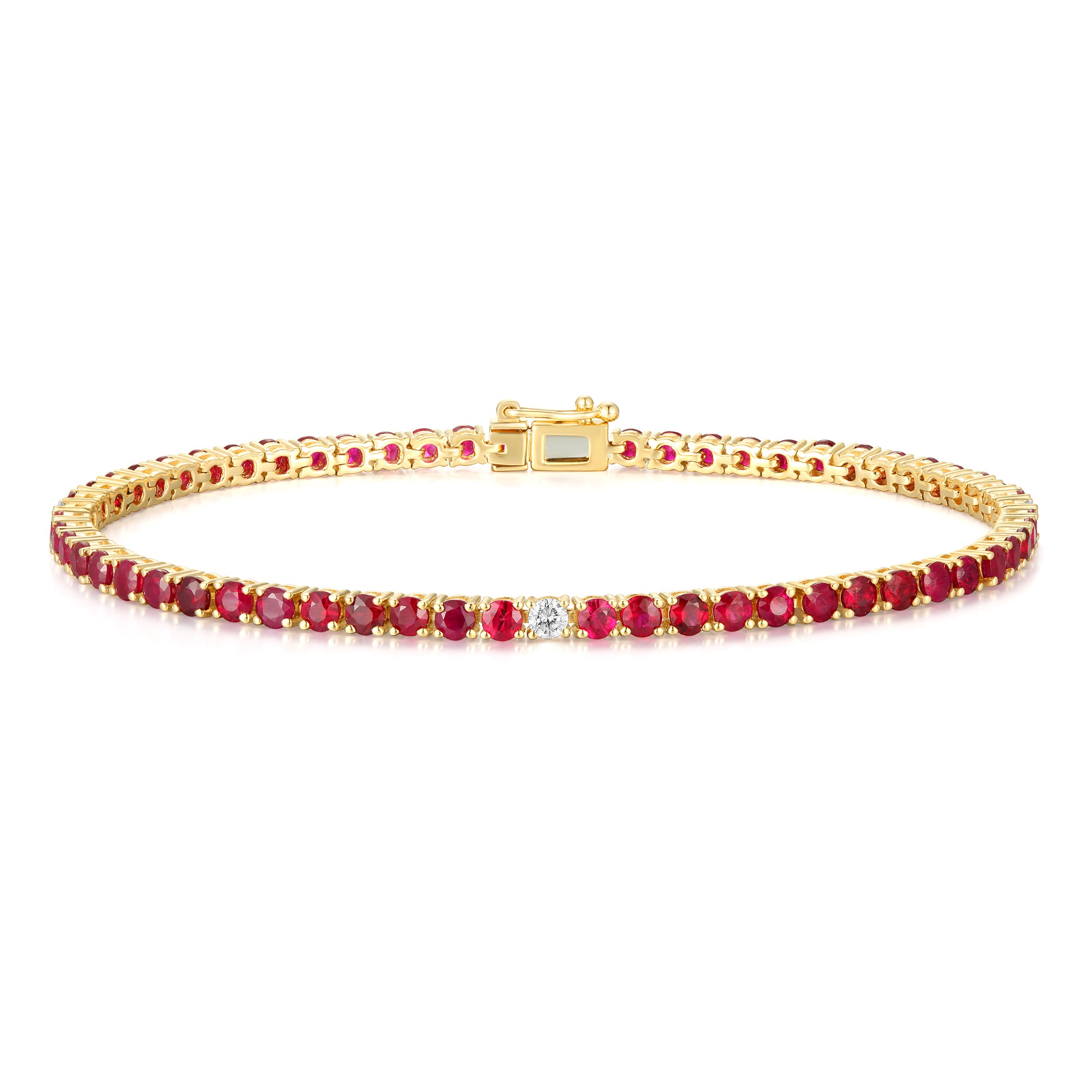 Gemstone and Diamond Tennis Bracelet