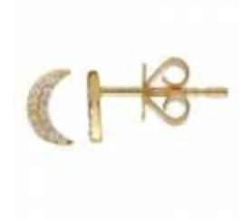 Pendientes de diamante de luna