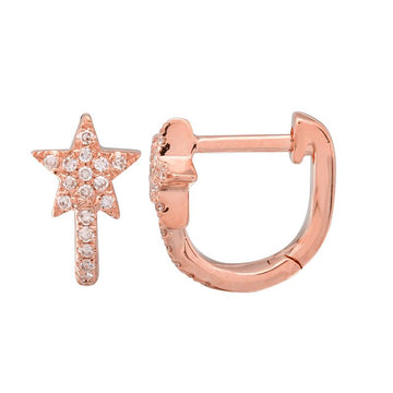 Small Star Diamond Huggies