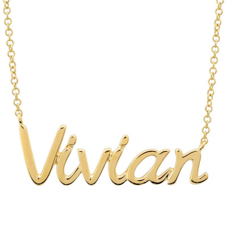 Gold Script Name Necklace