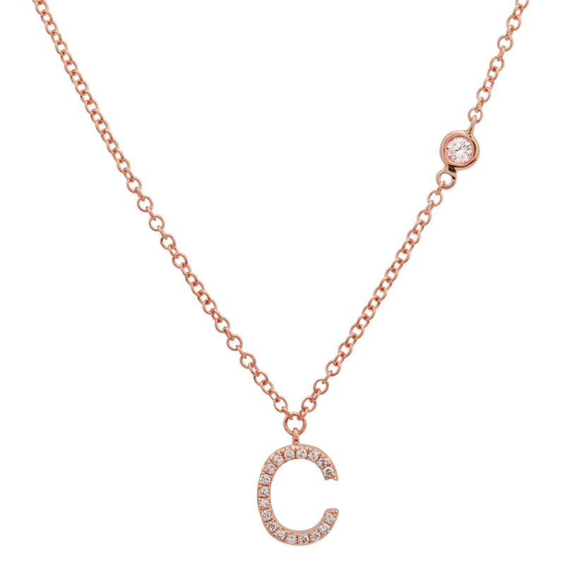 Diamond c discount initial necklace