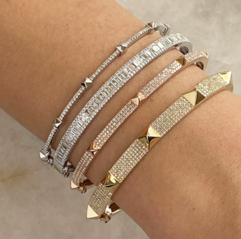 Large Gold Studs Bangle